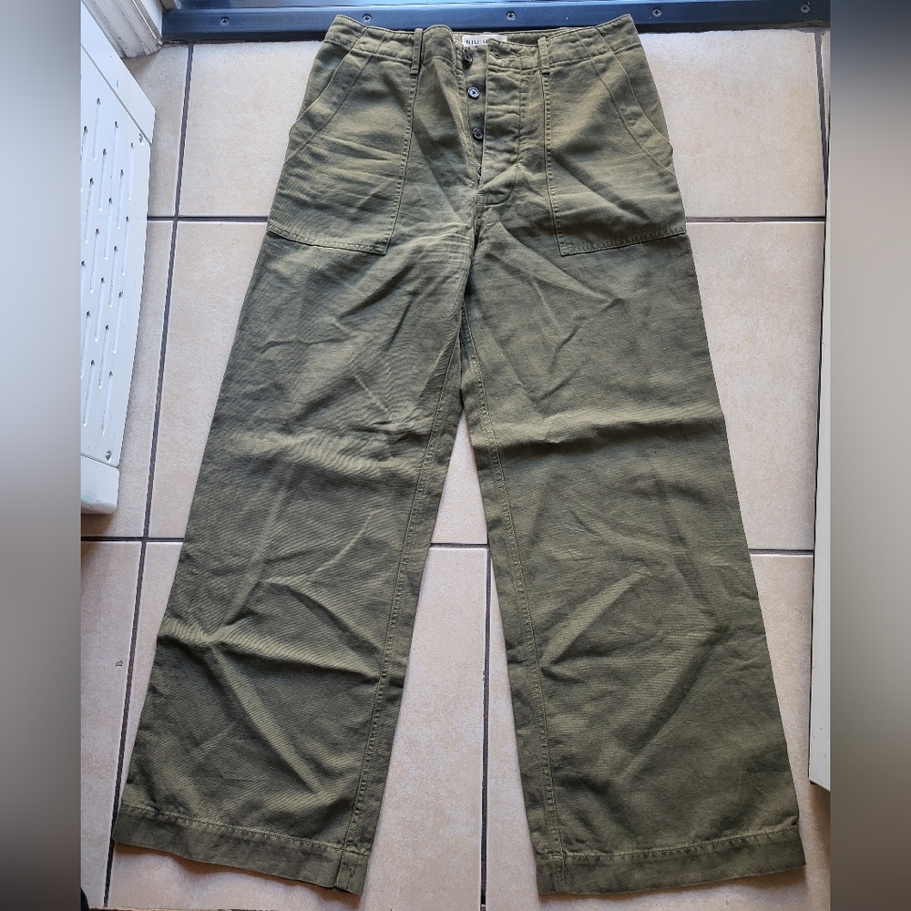 Nili Lotan Women's Olive Cargo Pants - Picture 2 of 7